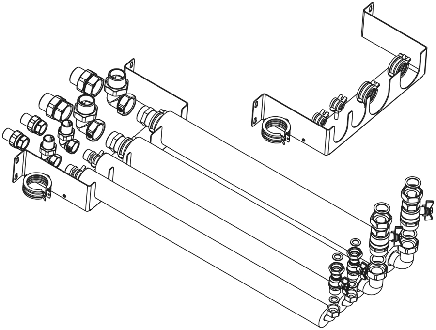 Image de PAW-ADC-PREKIT-1: Tubes flexibles et plaque murale